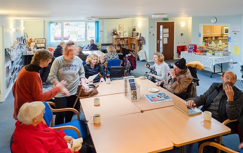 Memebrs in the centre cafe