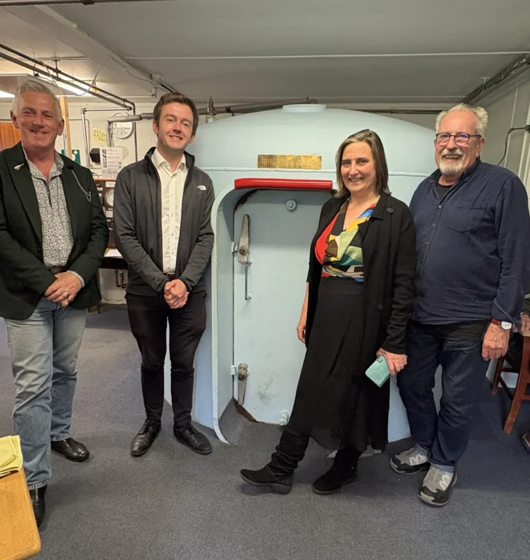 L to R – Alex Nicholls (Chair), Tom Rutland (MP), EJ Stuttard, Centre Manager and Alan Taylor (Chamber Operator)

 